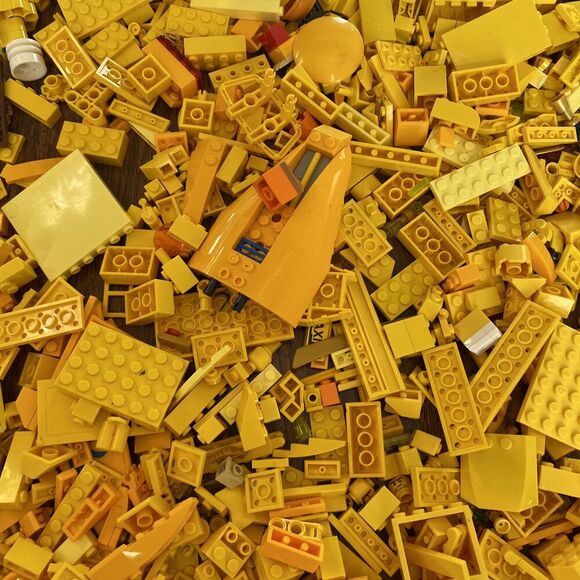 Lego Lot 2+ Pounds Yellow Parts Pieces Plates Bricks Minecraft City Star Wars - Picture 8 of 16